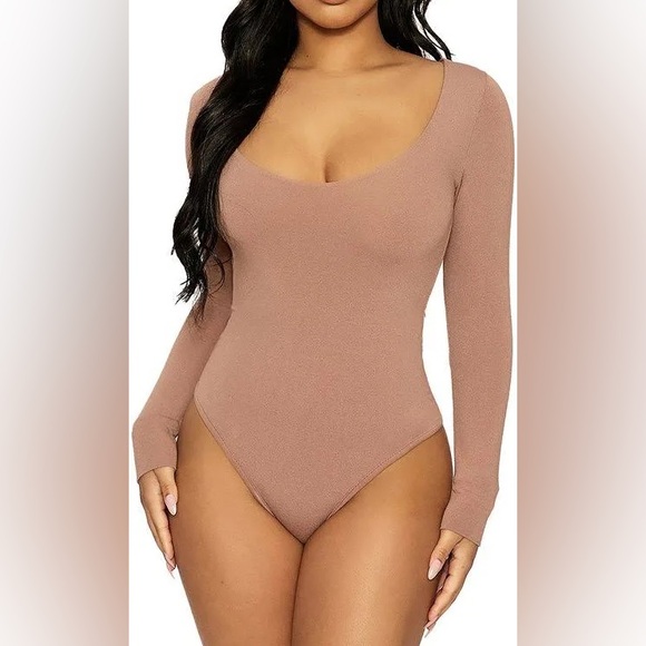 Naked Wardrobe longsleeve “Come around” bodysuit XL in Coco - Picture 5 of 5